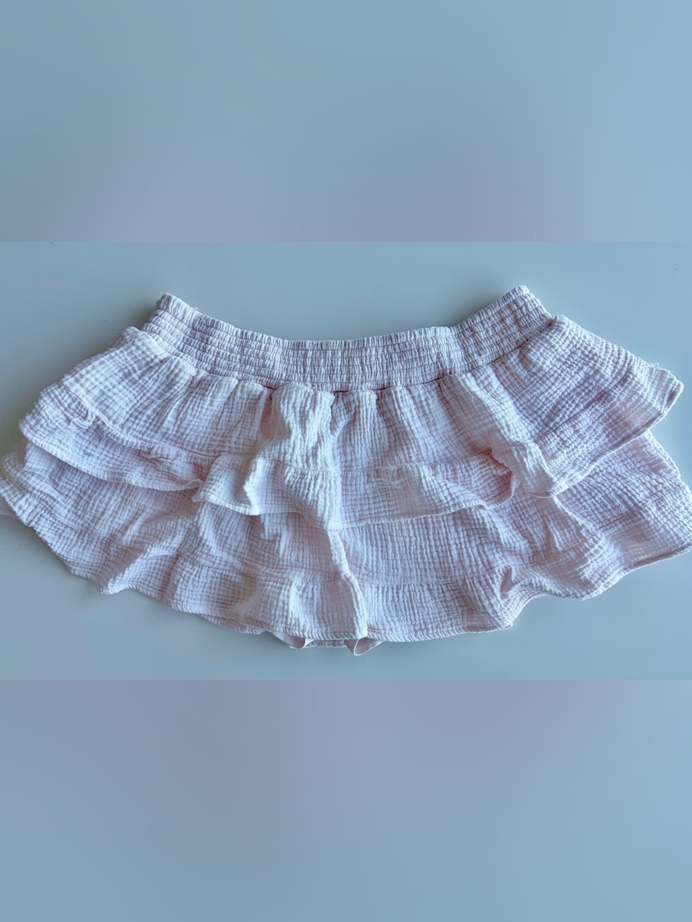 Light Pink Ruffle Skort with Elastic Waistband